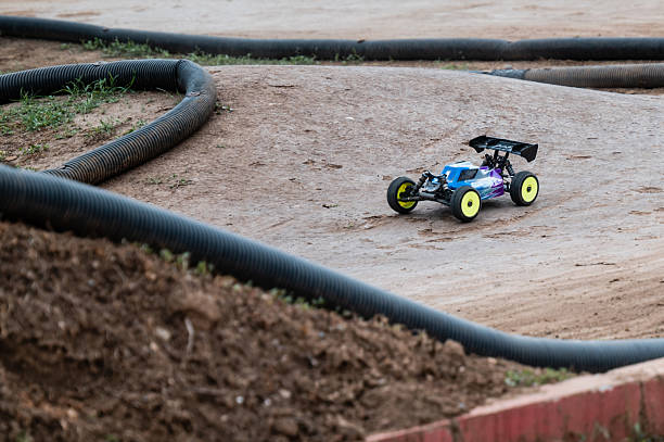 istock Radio-controlled car racing on dirt track 2236381150