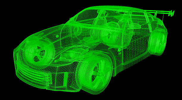 istock Wireframe Model of Super Sport Car 2236385019
