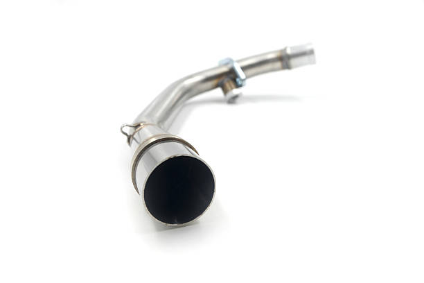 engine connector to motorcycle exhaust isolated on white background