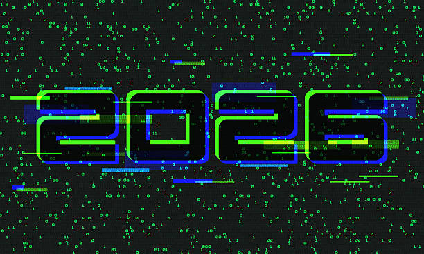 istock 2026 New year Goals and plans. Numbers 2026 made with binary code. New 2026 financial year. Business plan and strategies. New 2026 fiscal year. Digital cyberpunk glitch style, AI technology concept 2236415838
