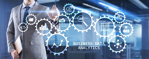 istock Data business analysis and Data Management System with KPI and metrics. Technology finance operations marketing 2236417826