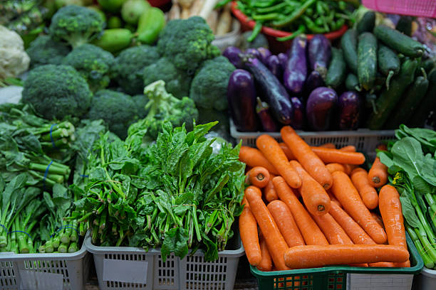 istock Fresh Assorted Vegetables at Market Stall 2236423313