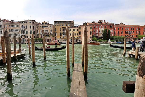 Grand canal side buidings in Venice, Italy