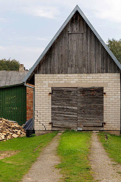 Rustic Garage with Wooden Doors