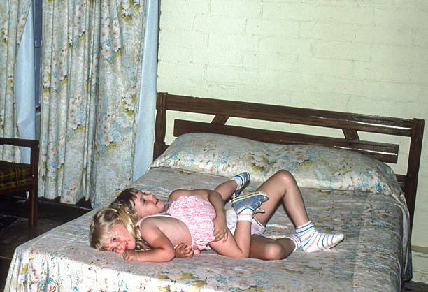 Big Bend NP - Sisters Outside Chisos Basin Cabin - 1984