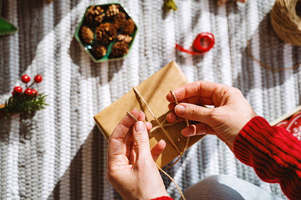 istock Cozy Holiday Gift Wrapping Scene with Natural Materials 2236434514