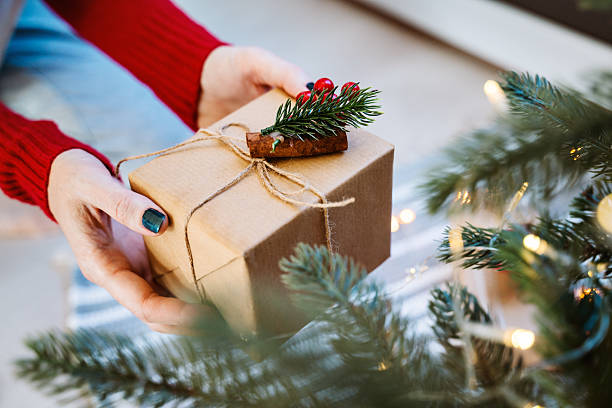 istock Christmas Gift Wrapped with Twine and Natural Decor 2236434528