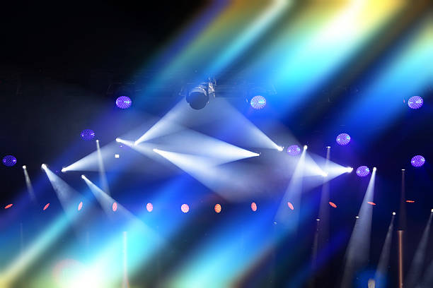 istock A stage with many lights and a spotlight. The lights are blue and red 2236439057