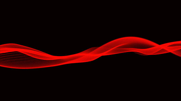 istock Abstract flowing ribbons Wave of red colored lines. colorful raibow wavy smoke flame over black background 2236450657