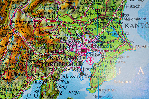 Map centered on Tokyo region with major surrounding cities.