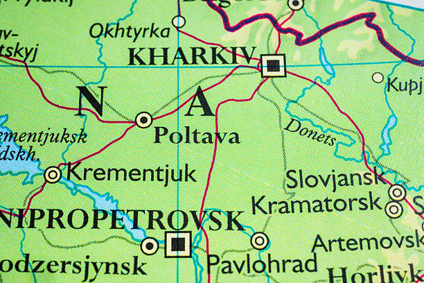 istock Kharkiv Poltava And Central Ukraine Map Close View.. 2236460738