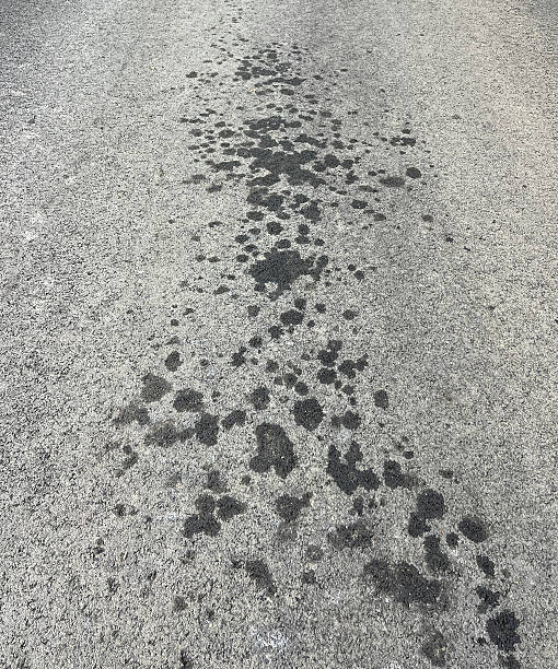 Oil spill on driveway