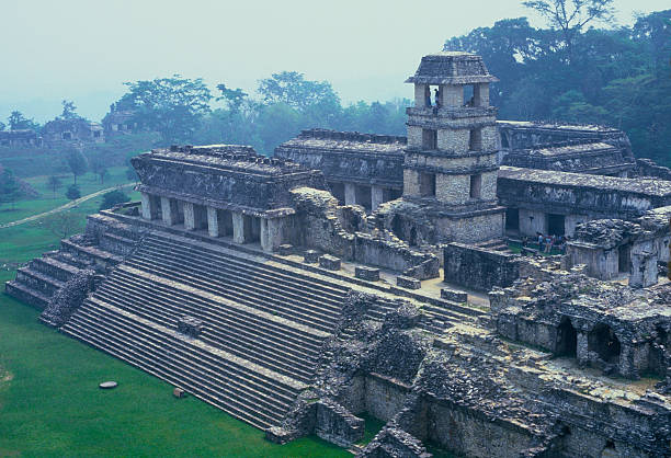 Palenque, Mexico - March 25, 2025: Palenque archaeological site in Palenque, Chiapas, Mexico.