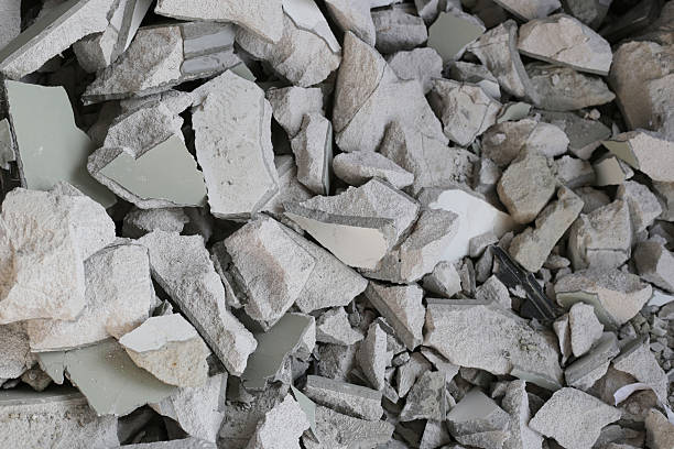istock Broken concrete, Piles of lightweight construction bricks after house demolition 2236491165