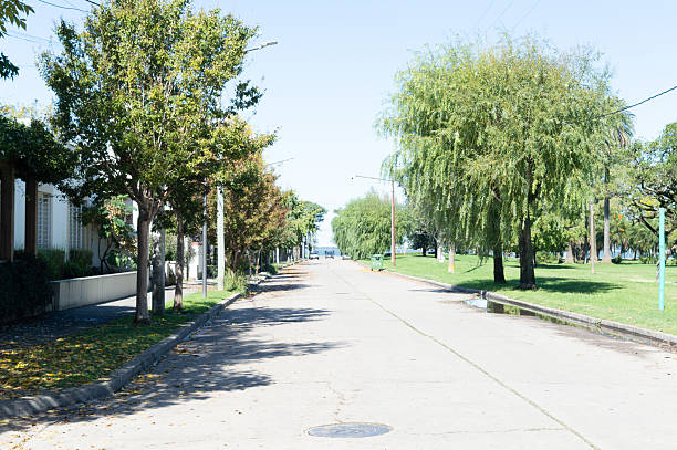 istock Sunlit Traditional Small Town Plaza with Trees, Argentina 2236493545