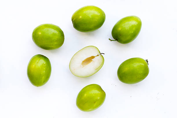 istock Green jujube fruits on white background. 2236493683