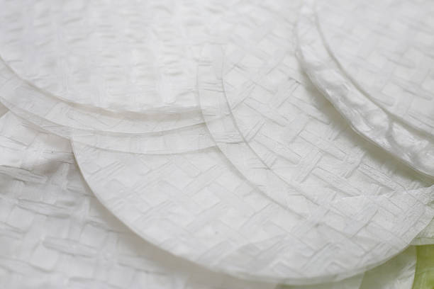 istock Stacked round sheets of Vietnamese rice paper 2236495042