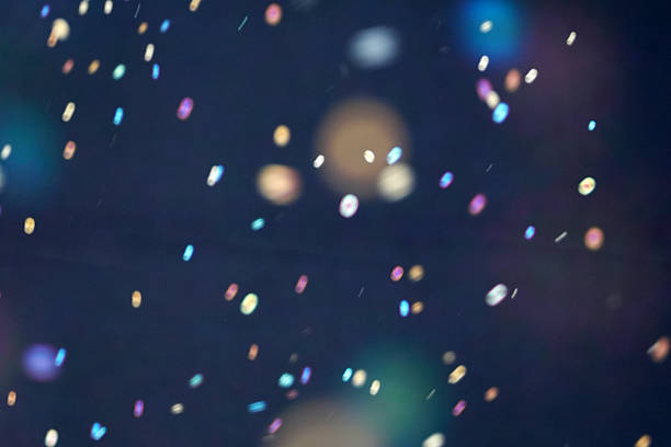 Corlorful bubbles flying in the sky background during pop music festival