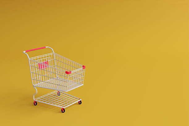 istock 3D background image showing online shopping with blank background to insert text in the advertisement. 2236498250