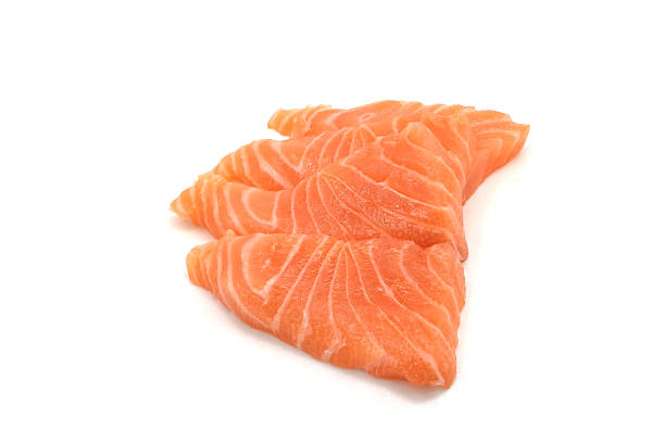 istock Sashimi made from salmon on a white background. Japanese style food. 2236506512