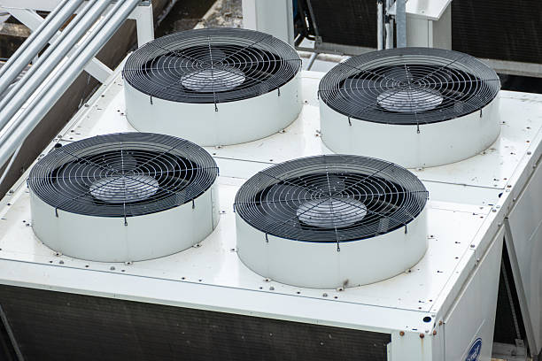 istock Cooling systems installation on rooftop urban environment industrial equipment aerial view hvac technology 2236506923
