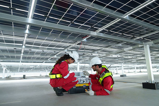 Engineers is checking the industry cooling tower air conditioner is water cooling tower air chiller HVAC of a major building or industrial facility
