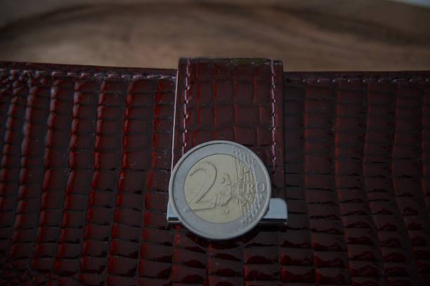 istock Two euro coin with women’s wallet, close up 2236516756