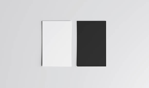 Blank business cards balck and white on white background