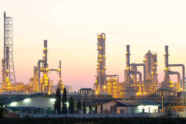istock Oil refinery plant with sky background. 2236524912