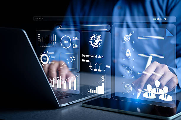 istock A businessman plans business using data and digital tools to set direction, goals, vision, and strategies in marketing, finance, management, and operations to achieve planned objectives. 2236527364