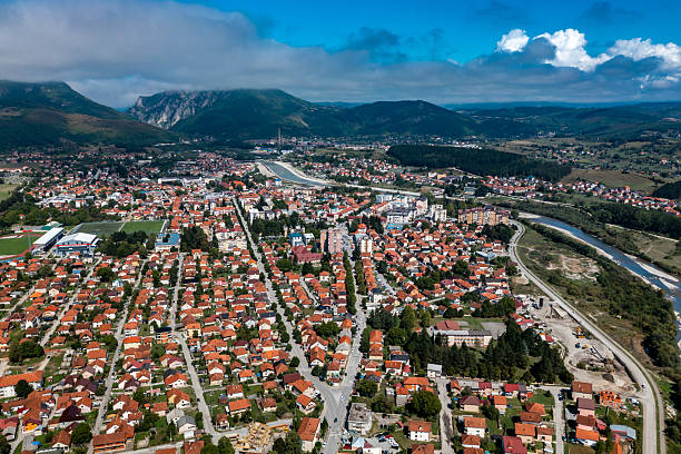 istock Panorama of Berane, drone view. Montenegro 2236536335