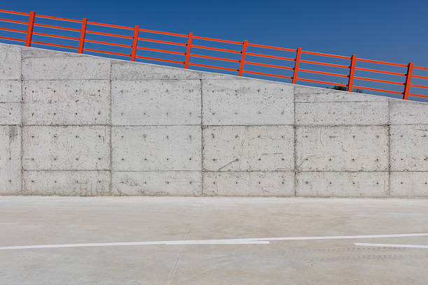 istock Minimalist Concrete Wall with Clear Blue Sky 2236538574