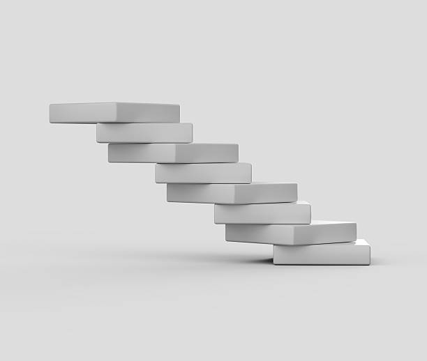 istock An abstract 3D staircase of white blocks, forming a dynamic and geometric structure. 3d illustration 2236547596