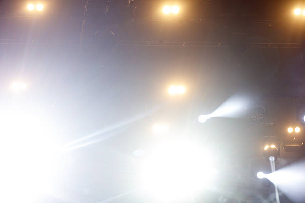 istock A light show with a white background and yellow lights 2236547740