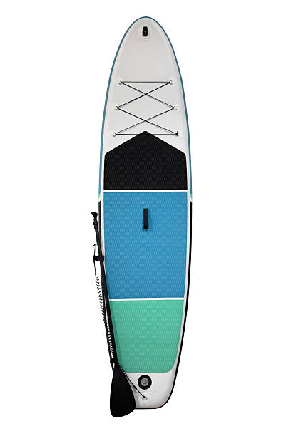 istock stand-up paddleboard with black paddle, isolated on white background 2236556099