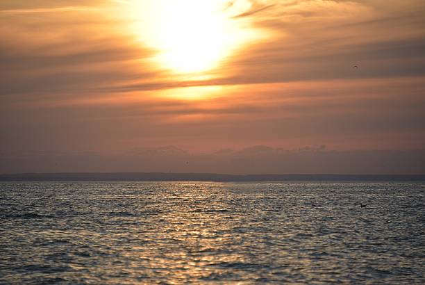 Sunset over the Baltic Sea in Poland