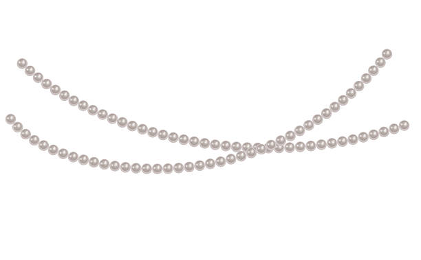 istock Pearl necklace White pearl beads necklaces background, pearl string border 2236559116