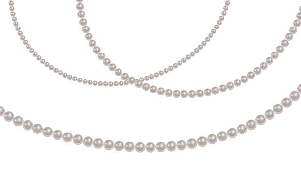 istock Pearl necklace White pearl beads necklaces background, pearl string border 2236560462