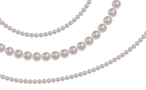 istock Pearl necklace White pearl beads necklaces background, pearl string border 2236560591