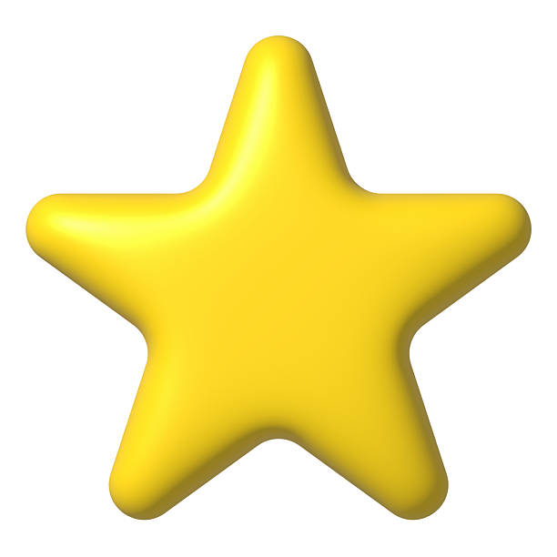 Glossy 3D Yellow Star Symbol on White Background