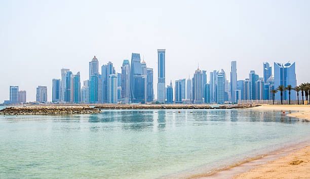 istock Qatar,  Doha city Skyscrapers view from the beach 2236565663