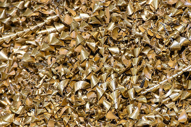 istock The pile of brass scrap materials from turning process. 2236568560