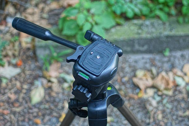 istock it is a black plastic tripod head on a gray metal 2236579623