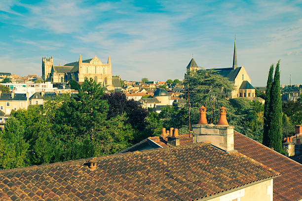 istock Two churches at Poitiers, France 2236579640