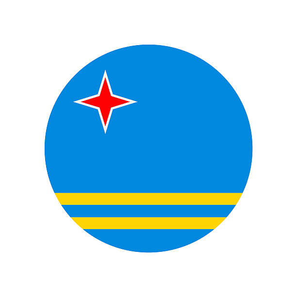 Aruba Flag. Round Icon. Vector Flat Illustration