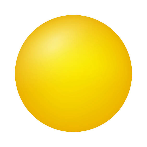 istock Glass yellow ball or precious pearl. Glossy realistic ball, 3D abstract vector illustration highlighted on a white background. Big metal bubble with shadow 2236585505