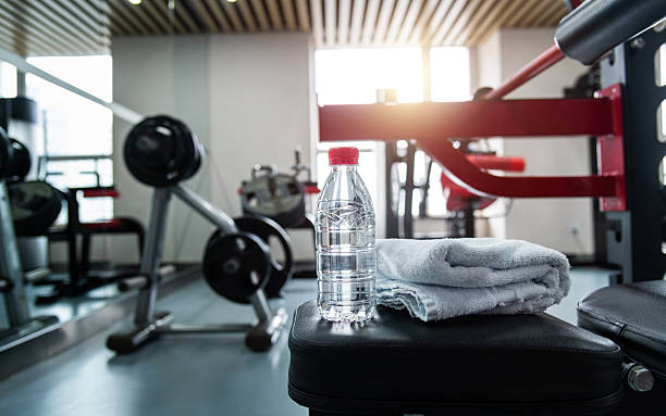 istock Towel and a bottle of water for the exercise 2236590201