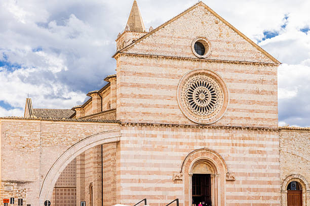 The Basilica of Saint Clare is a church in Assisi, central Italy. It is dedicated to and contains the remains of Clare of Assisi, a follower of Francis of Assisi .  Shot on 11 September 2025.