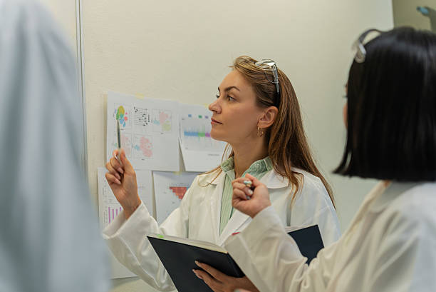 istock Scientists Discussing Research Data and Results in Laboratory 2236596710