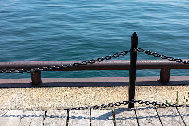 Chain fence at the Toronto Harbourfront, Lake Ontario - June 2018